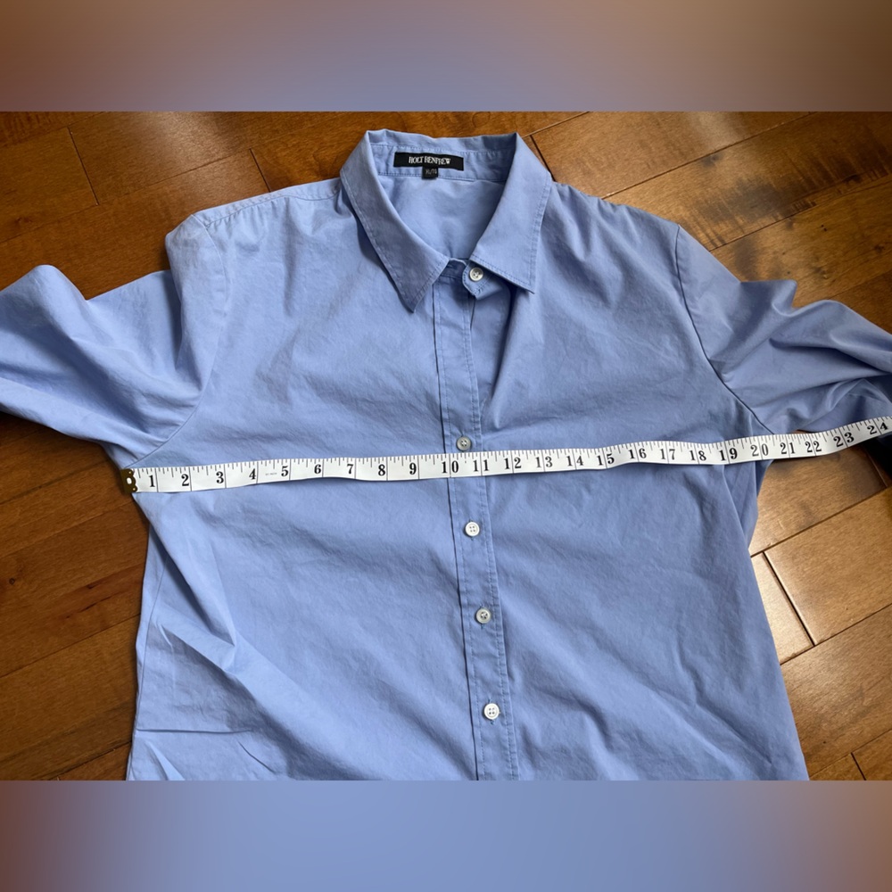 Holt Renfrew Cotton blend Button Up Blouse Quiet Luxury Old Money Top Large - Picture 5 of 9